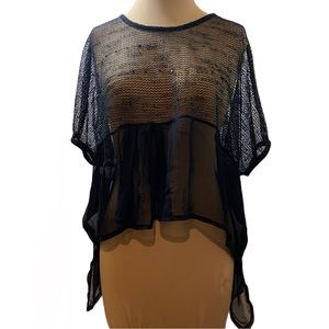 Rekiem One Size Fits All Color Black Mesh Weave On Top Sheer Bottom
L